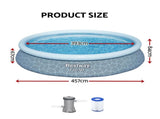 Bestway 457cm Swimming Pool Inflatable Above Ground Round Pools w/ Filter Pump BW-POOL-R-457-57315
