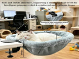 Adjustable Cat Hammock for Desk, Folding Cat Bed with Soft Faux Fur Liner and Breathable Mesh, V1341-ZY-RP7JNL77