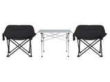 Weisshorn 3pc Camping Table Chair Set Outdoor Folding Aluminium Portable Picnic CAMP-MOON-BKX2-ALUM-70