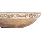 Handcrafted Bowl w Leaf Carving 30cm V637-53621BWL