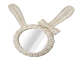 Decorative Mirror White Rabbit Shaped Retro HD Rattan Mirror for Bathroom Bedroom V1294-YM0703-3115230038711