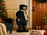 Christabelle Large 1.1m Musical Animated LED Black Christmas Bear Decoration Ornament 112_NK110