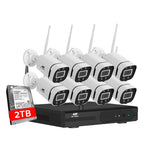 UL-tech Wireless CCTV Security System 8CH NVR 3MP 8 Square Cameras 2TB CCTV-WF-CLA-8C-8P-2T