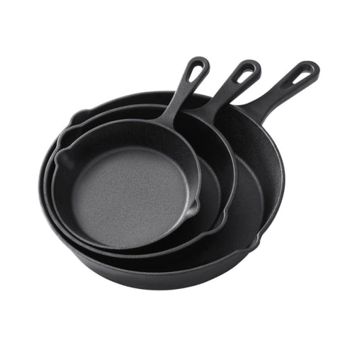 5-star chef Non Stick Frying Pan Cast Iron 3PCS FP-3SET-BK