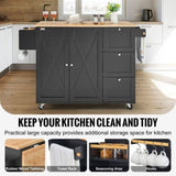 VEVOR Kitchen Island Cart Rolling Storage Cabinet on Wheel with Drawer & Shelves V952-QFBYDKCFD3XJC3ZMWV0