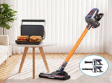 Devanti K7 Cordless Stick Vacuum Cleaner plus Sandwich Maker Panini Press VAC-K7-GD-SM-1SET-BK