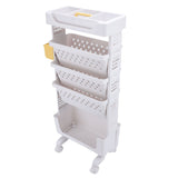 Rolling Book Cart 5 Tier PP Multi Functional Movable Storage Book Rack Utility Organizer Bookshelf V1294-YM0901-3117250131312