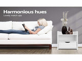 Bedside Table Side Nightstand Storage Drawer Shelf Bedroom Unit V63-840901