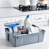 2-Compartment Plastic Cleaning Caddy-Commercial Grade Tool Organizer with Handle for Efficient V1370-AZ4-19722