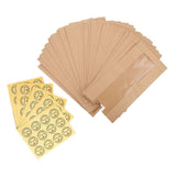 1Set Multi Function Paper Bread Bags with Window and Stickers for Bread and Cookie Packaging V1192-AZ-W-22435