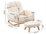 Levede Rocking Chair Ottoman Footrest With Side Pocket CH1146-BG