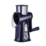 Rotary Cheese Grater with Handle, Manual Vegetable Slicer Grater with 5 Detachable Stainless Steel V1192-AZ-W-5581