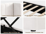 Artiss Queen Bed Frame with Gaslift Storage USB Type-C Charging Ports Velvet Upholstery White BFRAME-G-RITA-Q-WH-ABC