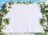 10x10 White Backdrop Curtain for Parties Wedding Wrinkle Free White Photo Curtains Backdrop Drapes V1258-DP02-C-1238