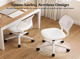Artiss Ergonomic Office Chair Armless Study Chair Height Adjustable for Girls Boys Teens White OCHAIR-M-1006-WH