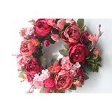 Front Door 15.7 inch-Peony Flower Springs for Front Door Outside - Summer Floral Bud V1369-AZ3-W-00601