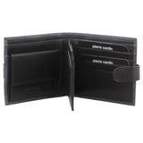 Pierre Cardin Mens RFID Woven-Embossed Leather Tab Wallet - Black V563-PC-3460-87-BLACK