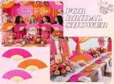 36 Pcs Pink and Orange Party Hand Fan with Gift Bags Decorative Bamboo Folding Fans Bulk Thanks for V1258-DP02-C-2270