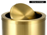 Antique Gold Trash Can, 2.4 Gallons Stainless Steel, Waterproof, Rustproof with Swing Lid V1258-DP02-C-2150