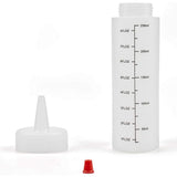 24-Pack 8 Oz Condiment Squeeze Bottles with Red Tip Cap - Plastic Squirt Bottle for Ketchup, Sauces, V1192-AZ-W-22751