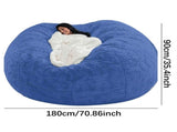Chair Cover for Kids Adults, Living Room Furniture Big Round Soft Fluffy Faux Fur V1369-AZ3-W-15439