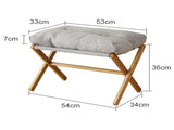 Foot Stool Foldable X Leg Modern Multifunctional Foot Rest with Soft Cushion for Living Room Bedroom V1294-YM0710-3116230019012