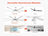 213 cm Ceiling Fan No Light, 6-Speed Remote Control, Aluminum 8-Blade, Reversible DC Motor, Modern V952-WDDS84INCHLYDMCLRV7