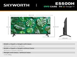 SKYWORTH 40" E5500H EyeCare Smart Google TV, 1080P FHD, HDR10 HLG, Find-My Remote, AI Picture V1398-40E5500H
