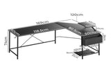 Levede Computer Desk Corner Desk Black DH1051-BK