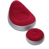 Inflatable Lounge Chair Folding Portable Blow Up Sofa with Footstool for Indoor Outdoor Balcony V1294-YM0901-3116250000411