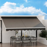 Instahut Retractable Folding Arm Awning Motorised Sunshade 4Mx2.5M Grey AWN-B-ARM-REMOTE-40X25-GREY