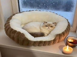 Pet owners are searching Winter thick rabbit fur pet bed, ultimate cold-proof warmth solution V1232-MW001