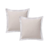 Accessorize Pair of White/Natural Tailored Hotel Deluxe Cotton European Pillowcases V442-HIN-PILLOWC-HOTELTAILORED-WHITENATURAL-EU