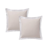 Accessorize Pair of White/Natural Tailored Hotel Deluxe Cotton European Pillowcases V442-HIN-PILLOWC-HOTELTAILORED-WHITENATURAL-EU