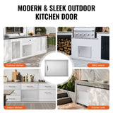 BBQ Access Door, 610x432 mm Single Outdoor Kitchen Door, Stainless Steel Flush Mount Door, Wall V952-DMMBSCJMYS24LQ87IV0