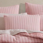 Platinum Collection Frankie Blush Honeycomb Waffle Jacquard Quilt Cover Set Queen V442-LED-QUILTCS-FRANKIE-BLUSH-QS