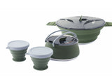Outdoor Camping Foldable Pot, Silicone Hiking Cook Pot, Portable Picnic Cookware Set, Stainless V1265-YY-433