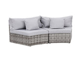 Gardeon 2 PCS Outdoor Sofa Set Rattan Modular Chair Garden Patio Furniture Grey ODF-SOFA-RCHAIRX2-GE