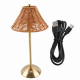 Cordless Boho Rattan Table Lamp Rechargeable Dimmable LED Bedside Lamp Decorative Lighting for Home V1294-YM0901-3119250048111