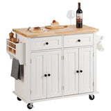 VEVOR Kitchen Island Cart with Solid Wood Top, 900 mm Width Mobile Carts with Storage Cabinet, V952-YDKCFDXJMDB24F20GV0