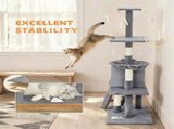 CARLA HOME 134cm Cat Tree for Indoor Cats with Hammock, Plush Perch & Sisal Scratching Posts for LSB-36378