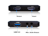 4K HDMI-compatible USB2.0 Video Capture Card Game Live Streaming Recording Box Adapter - Black V1263-JX-244