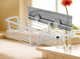 Wall Mounted Bathroom Shelf Organizer with Rustproof Stainless Steel Wire Basket and Hooks, No V1370-AZ4-09987