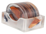 6Pcs Drinks Rack Set Heat Insulation Pine Wood Resin Cup Pad Tabletop Protection V1294-YM0901-3118210191811