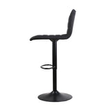 Artiss 4x Bar Stools Gas Lift Linen Fabric Black BA-TW-V17-1168-BKX4