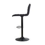 Artiss 2x Bar Stools Gas Lift Linen Fabric Black BA-TW-V17-1168-BKX2