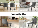 Artiss 4x Dining Chairs Retro PU Leather Kitchen Lounge Cafe Accent Chair Grey DINC-MO-BC002-GYX4