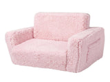 BoPeep Kids Sofa Fold Out Couch 2 In 1 Plush Toddler Lounger for Playroom Pink KD1201-PK-AU