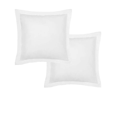 Accessorize Pair of White Tailored Hotel Deluxe Cotton European Pillowcases V442-HIN-PILLOWC-HOTELTAILORED-WHITE-EU