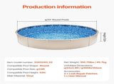 Pool Liner, 33ft Round Pool Liner, Uinbead Style, Durable Vinyl Pool Liner, Standard Gauge, 52in V952-YCNCROUND33F2W6ZSV0